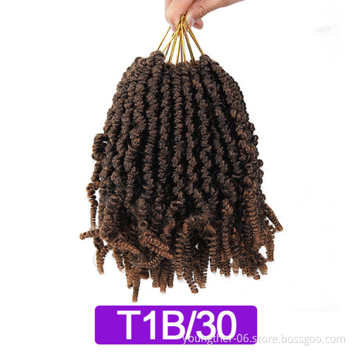 8Inch Short Pre Spring Twist Crochet Braids Hair  Synthetic Braiding Hair Extensions Jamaican Bounce Curl Twist